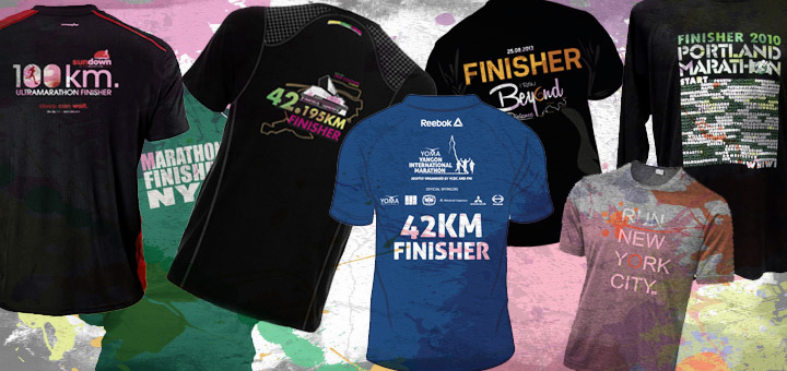 Custom marathon finisher shirts in multiple styles